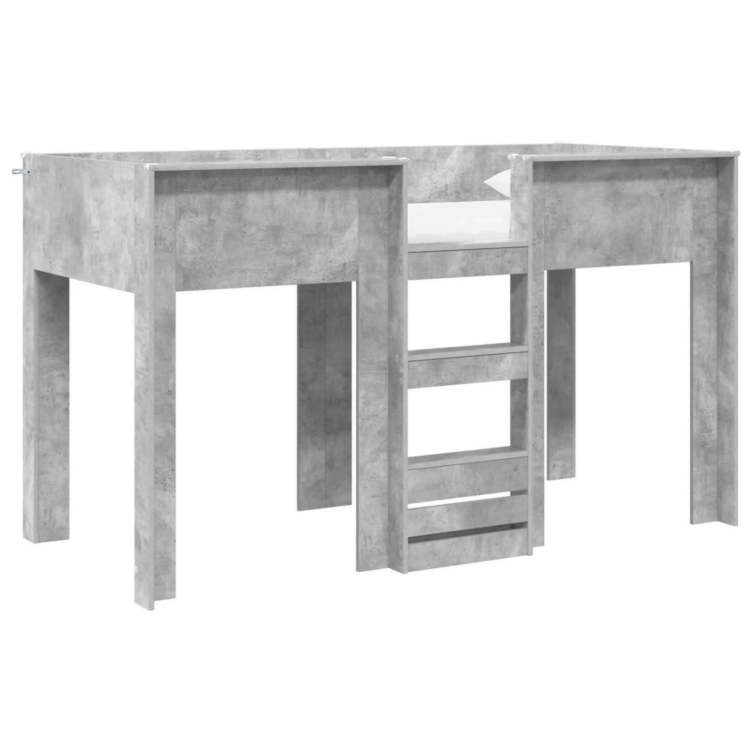 vidaXL Etagenbett für Kinder Beton Grau 75 x 190 cm Holzwerkstoff 3410470