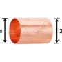 Kupfer Löt-Muffe, Ø 22mm, geeignet zur Verbindung von Kupferrohren, 10 Stück