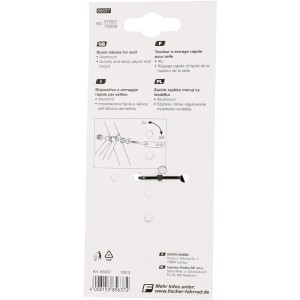 Fischer Sattel-Schnellspanner aus Aluminium zur schnellen Sattelhöhenverstellung am Fahrrad.