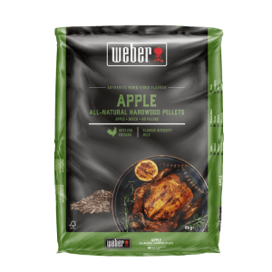 Weber Apfelholz Pellets, 8kg Sack für Grills und BBQ. Natürlicher Brennstoff für Geflügel.