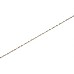 Silbernes Drahtseil, Ø 4 mm, als Meterware für vielseitige Anwendungen.