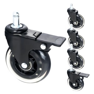 HMF 6810 Bürostuhl Rollen 5er Set 11 mm Schwarz