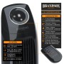 Brandson Turmventilator Silent Eco Green mit Fernbedienung. Leiser Ventilator in Schwarz.