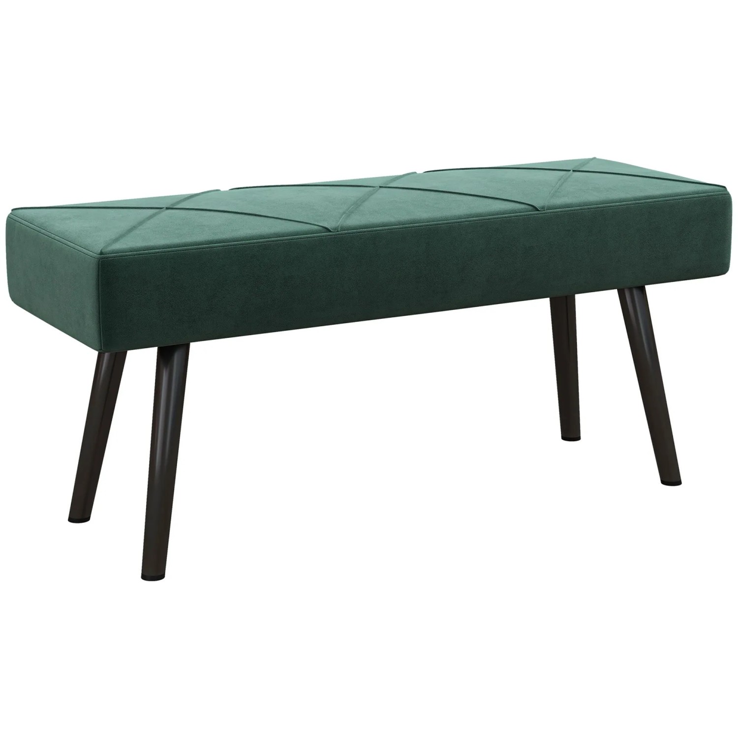 HOMCOM Sitzbank mit X-Muster in Samtoptik bis 120 kg Belastbar 100 x 36 x 45 cm
