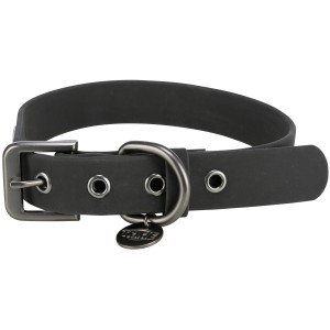 Schwarzes Trixie Hundehalsband CityStyle aus PVC, 20 mm breit, Größe M (35-42 cm).