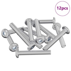 vidaXL Schraube mit Sperre Uni 12 Stk Silber M6 x 35 mm Stahl 864572