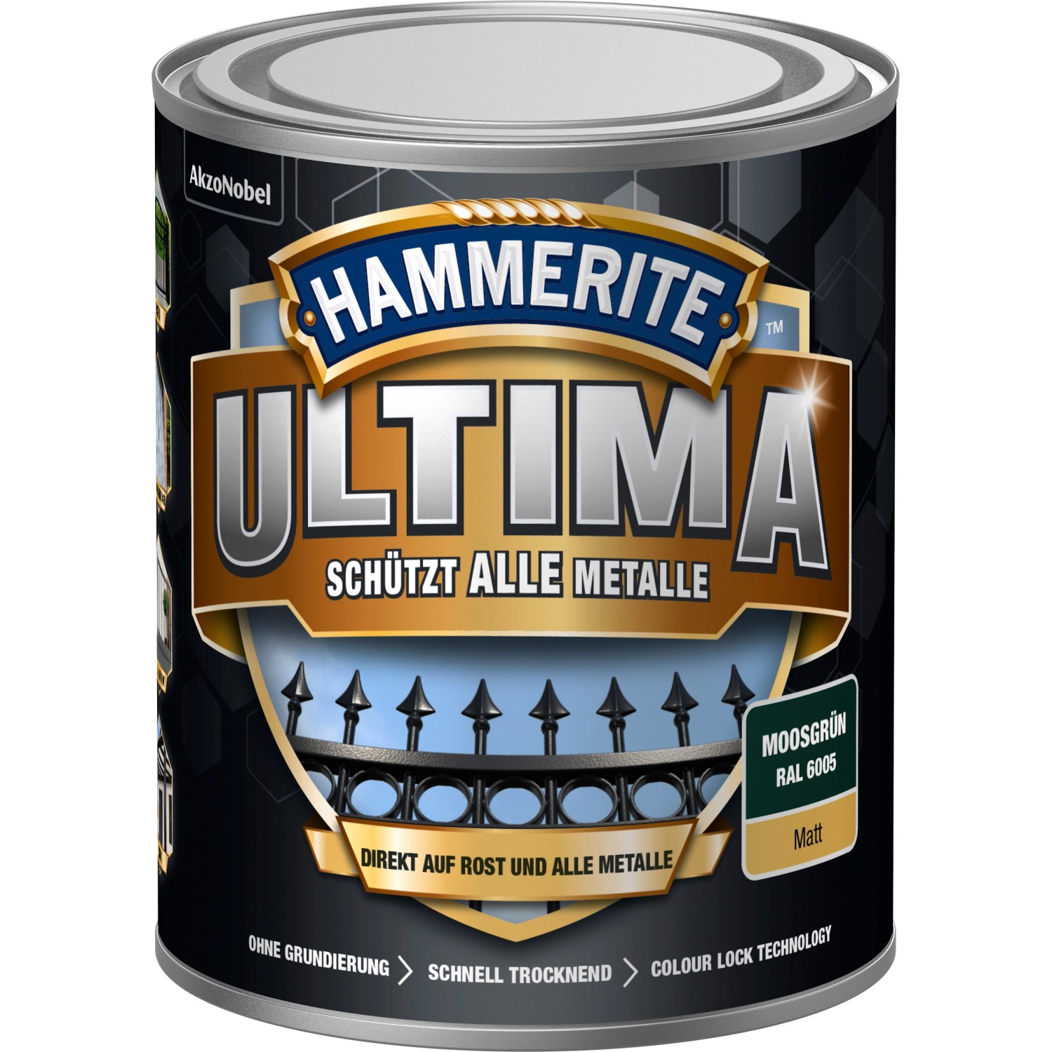 Hammerite Metallschutz-Lack Ultima Matt 750 ml Moosgrün RAL6005 günstig online kaufen