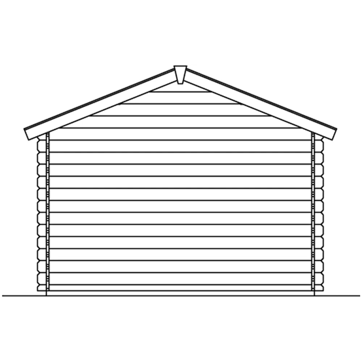 Illustration: Skan Holz Gartenhaus Faro 1, 300x200 cm, unbehandeltes Holz, Satteldach.