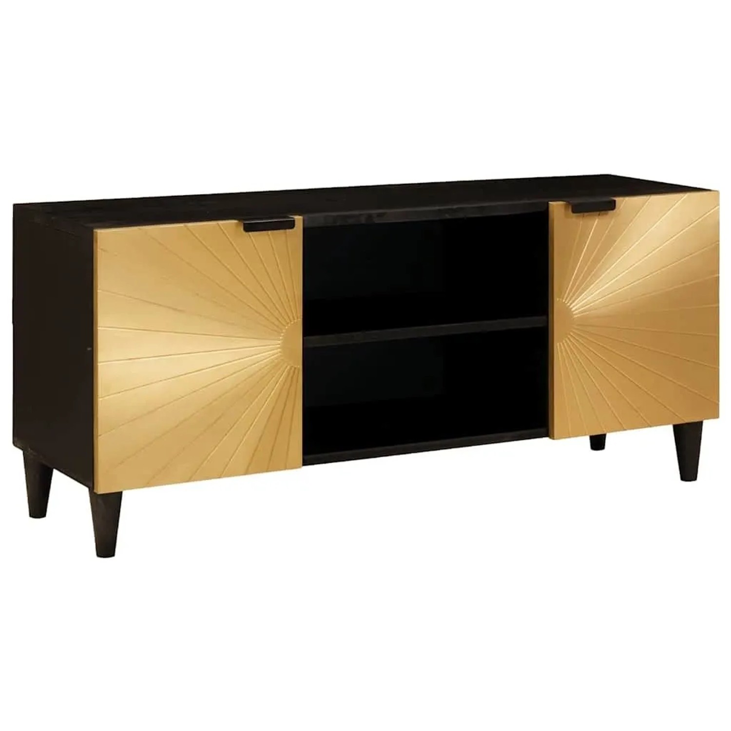 vidaXL TV-Schränk Schwarz und Gold 105 x 33 x 46 cm Holzwerkstoff 4017828 günstig online kaufen