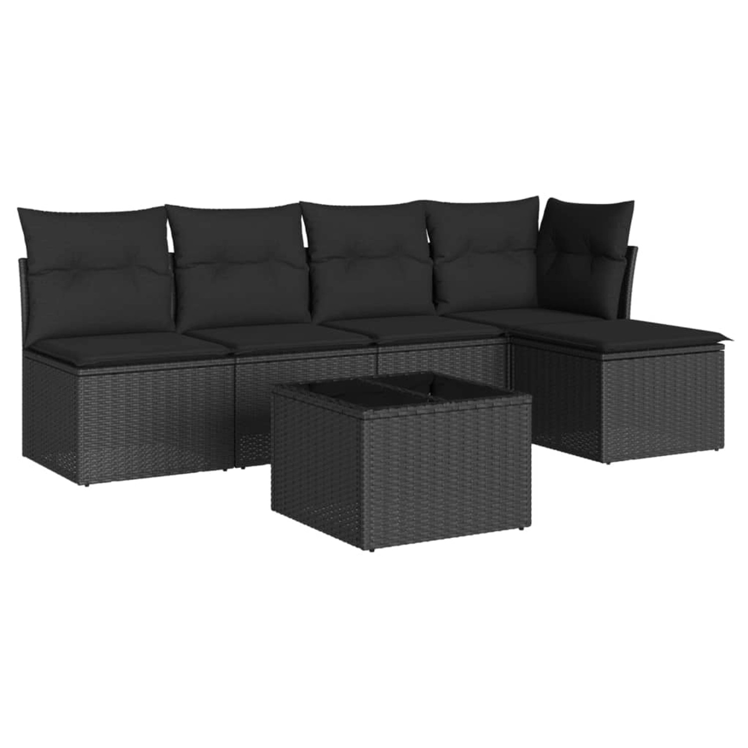 vidaXL 6-tlg Garten-Sofagarnitur mit Kissen Schwarz Poly Rattan Modell 14 günstig online kaufen