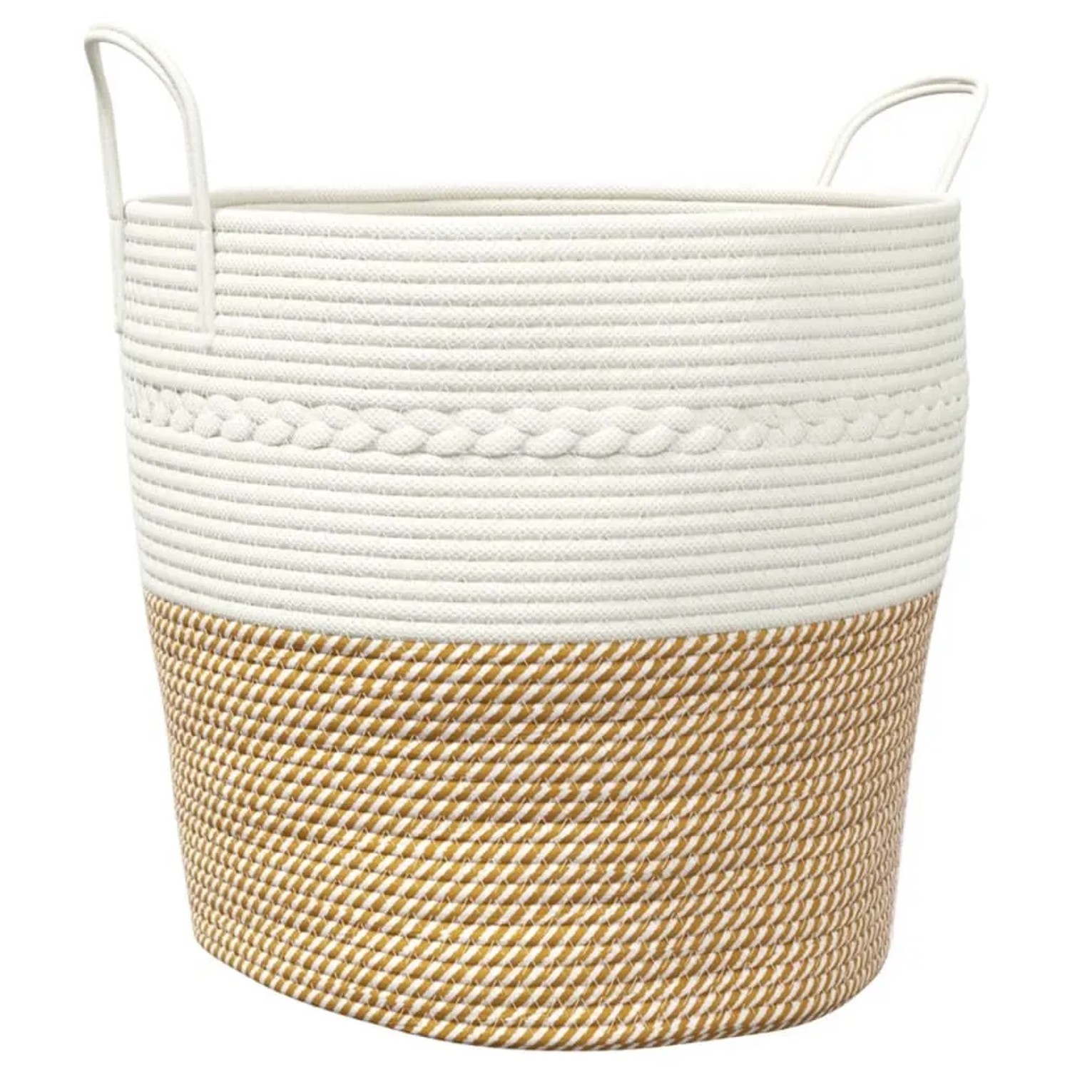 vidaXL Aufbewahrungskorb Braun und Weiß Ø43x38 cm Baumwolle 358488