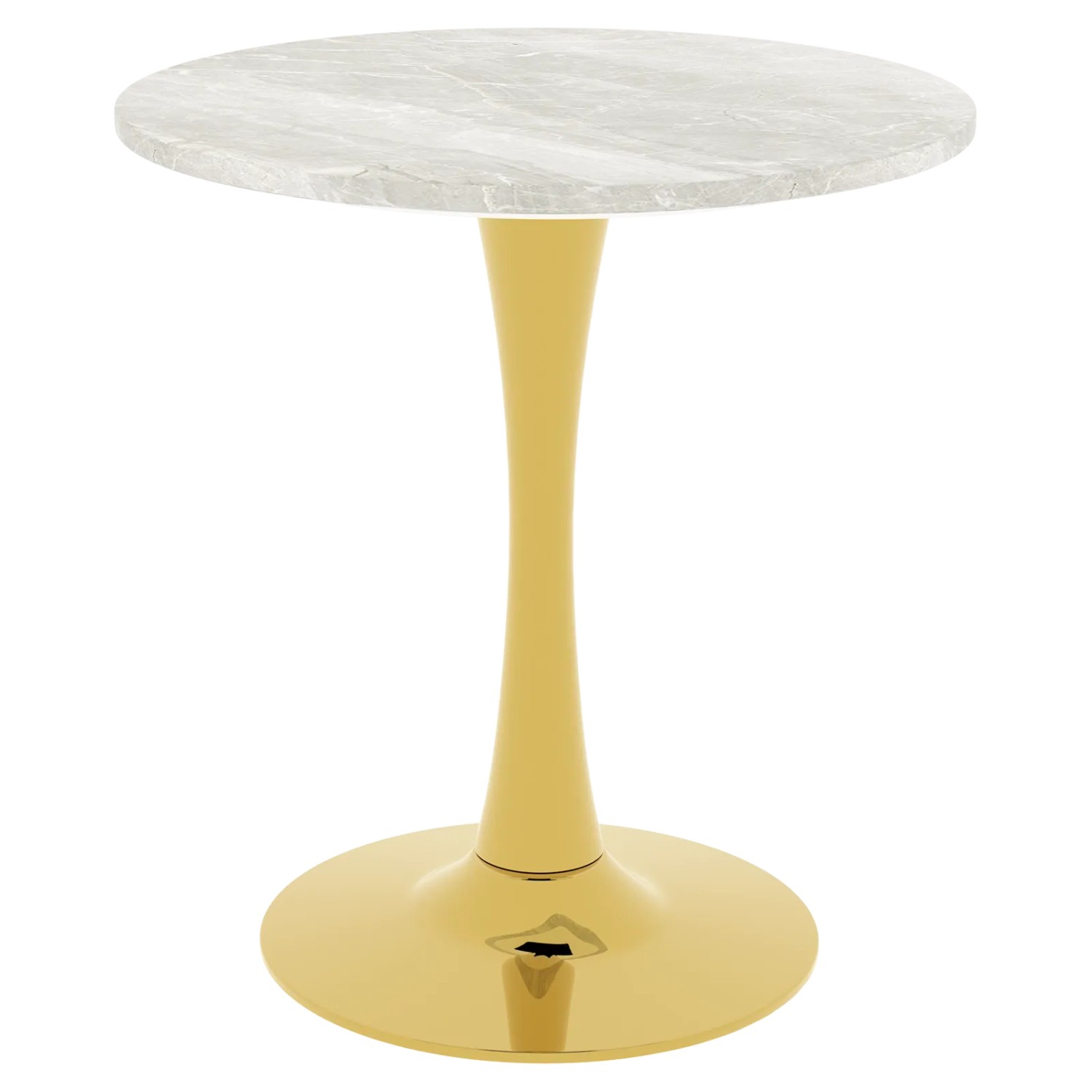 okwish Couchtisch mit Marmor Tischplatte Wohnzimmer Esszimmer 70x70x72cm Gold
