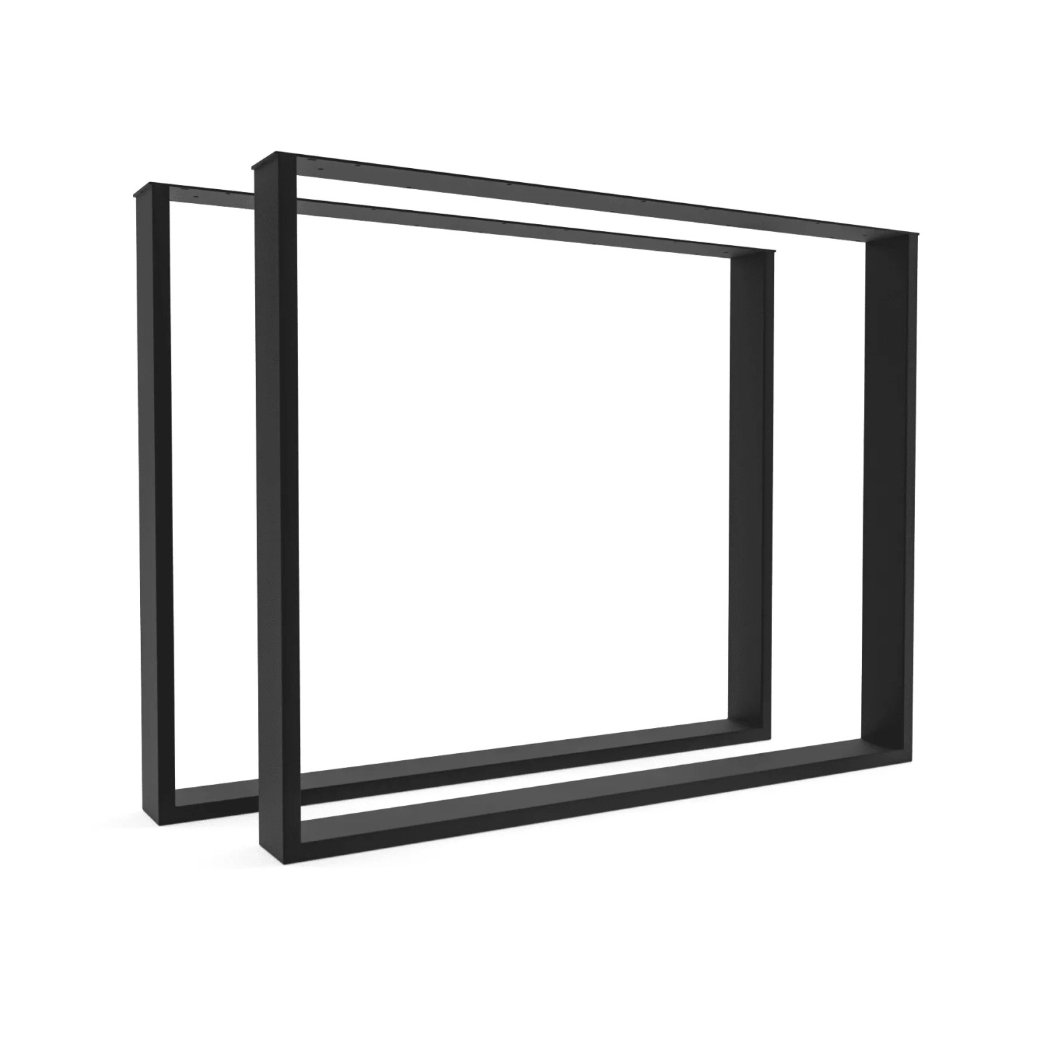 HEVVA Tischbeine BASEL 90 cm Tief 72 cm Höhe 2er Set Schwarz