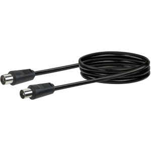 Schwaiger Antennenkabel, 1,5 m, schwarz, zum Anschluss von Receiver und Antennendose.