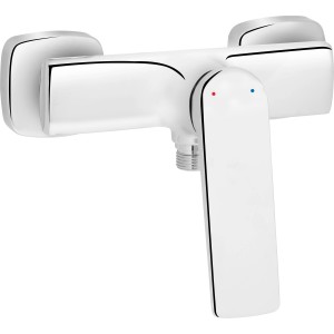 baliv Duscharmatur DU-5080 Chrom, Einhebelmischer mit S-Anschlüssen und Rosetten.