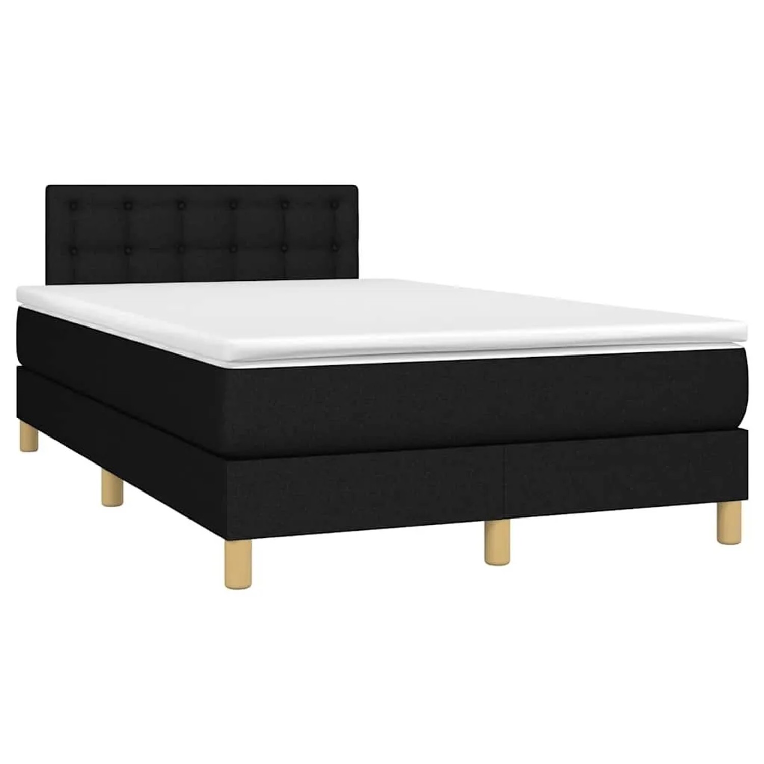 vidaXL Boxspringbett mit Matratze & LED Schwarz 120x190 cm Stoff 3270118 günstig online kaufen