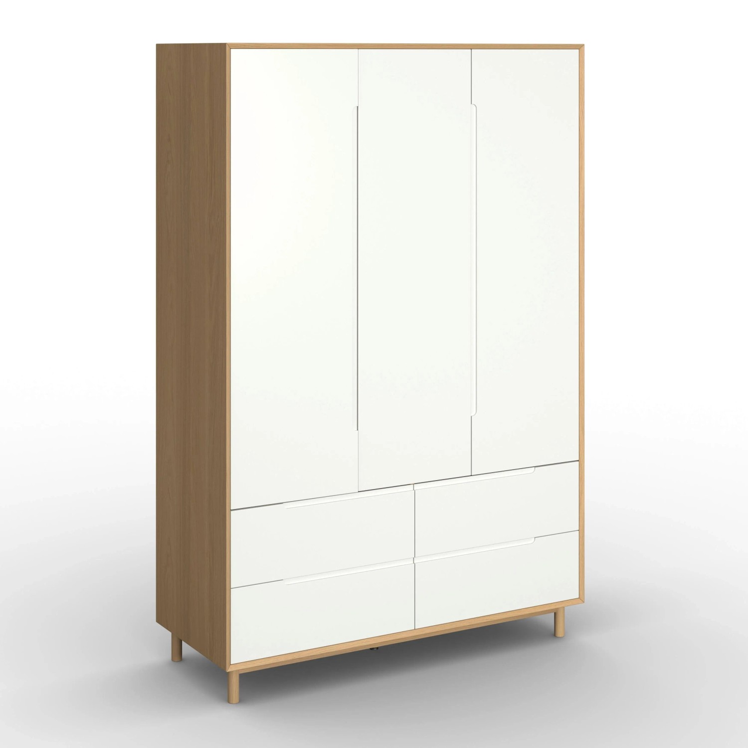 Bessagi Home Drehtürenschrank Marlo Weiß/ Eichefarben ca. 148x223x60 cm