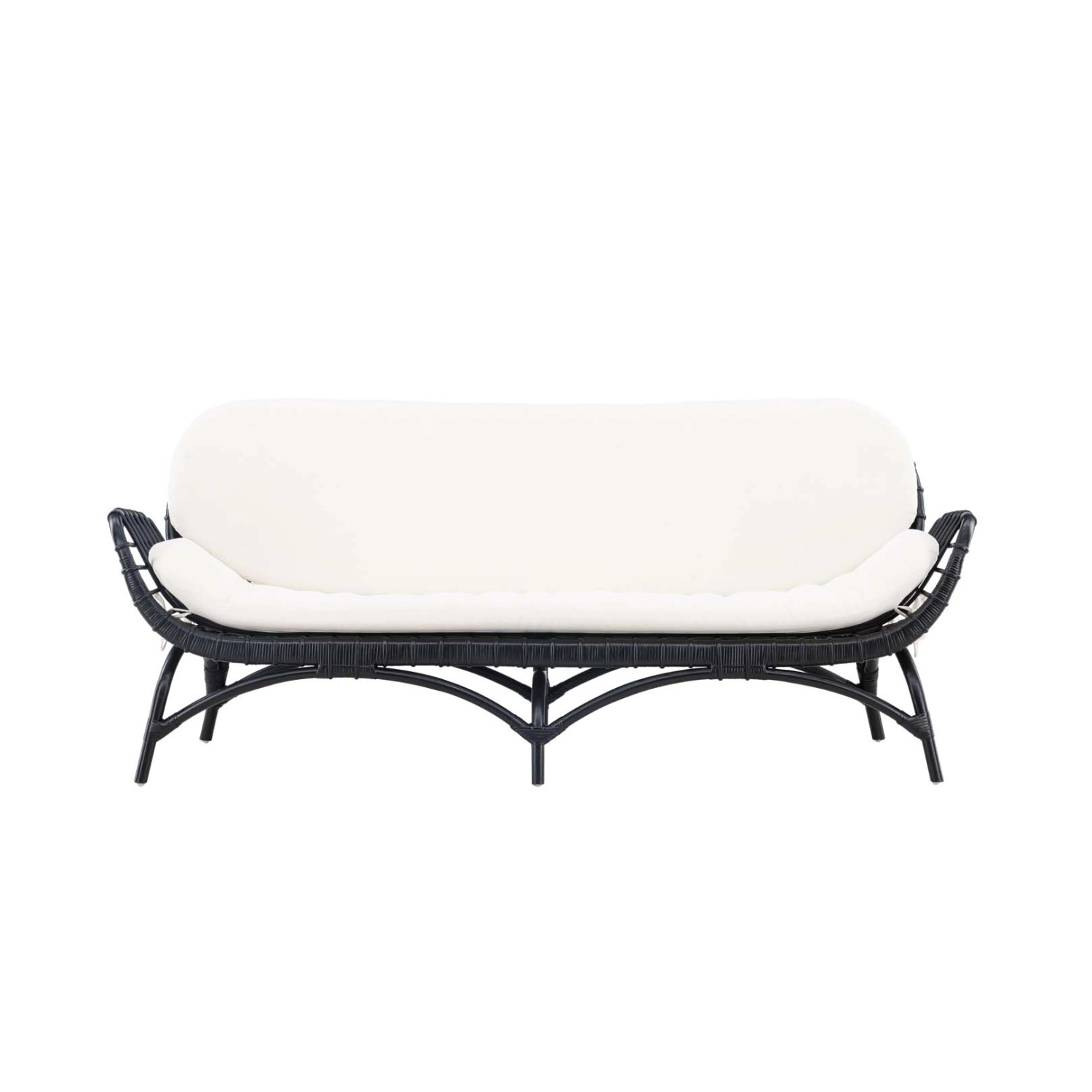 ebuy24 Moana Gartensofa mit Gartenkissen 2 Person Schwarz günstig online kaufen