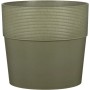 Scheurich Pflanzgefäß Groove, Ø 28,5 cm, Khaki, aus Kunststoff. Übertopf mit Rillenmuster.