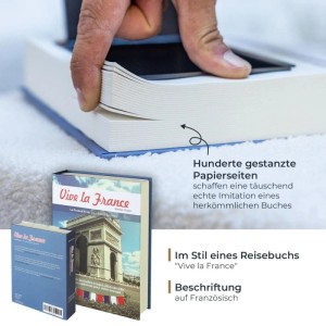 HMF 80925 Buchtresor Geldkassette Papierseiten 23 x 15 x 4 cm Frankreich