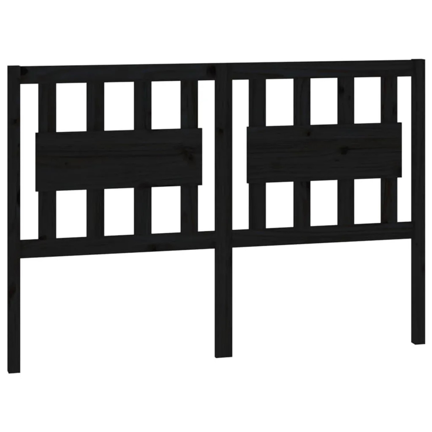 vidaXL Kopfteil Schwarz 145,5x4x100 cm Massivholz Kiefer 818574