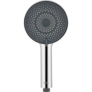 baliv Handbrause, rund, verchromt-anthrazit. Brausekopf mit Düsen, Handgriff glänzend.