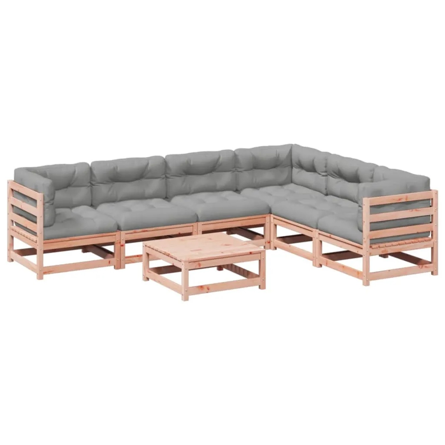 vidaXL 7-Tlg Garten-Sofagarnitur mit Kissen Massivholz Douglasie 3299469