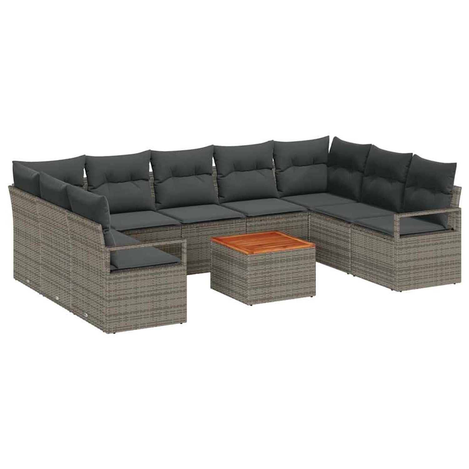 vidaXL Garten-Sofa-Set 10-Tlg Grau 3356417 günstig online kaufen