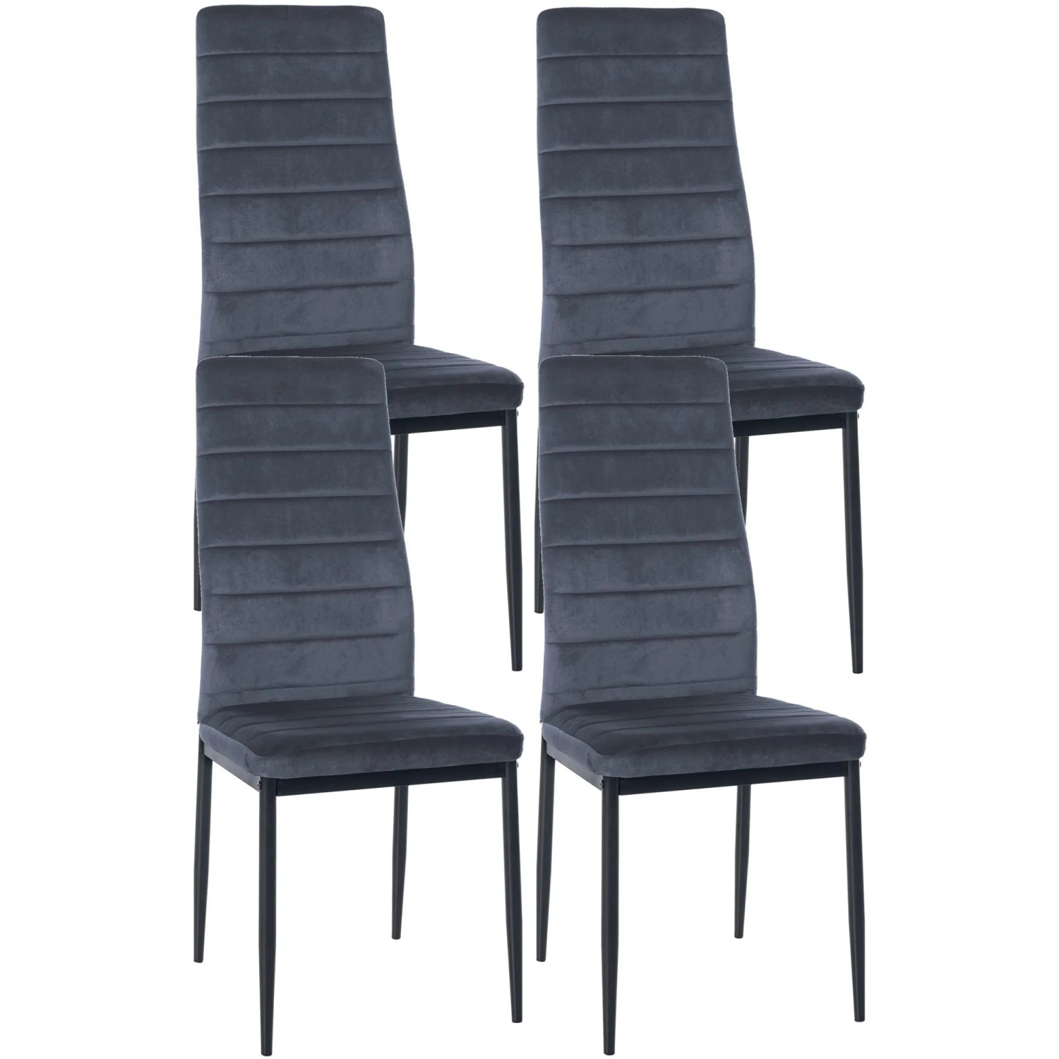 CLP 4er Set Esszimmerstühle Mayfair hellgrau/Samt