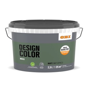 Eimer OBI Design Color Moss, 2,5 l, matte, grüne Innenfarbe für Wände.