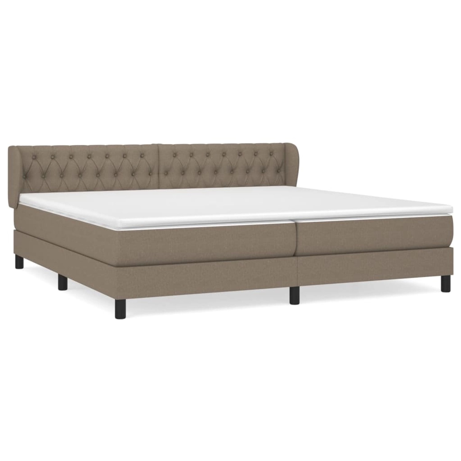vidaXL Boxspringbett mit Matratze Taupe 200x200 cm Stoff 3126513 günstig online kaufen