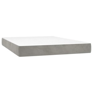 vidaXL Taschenfederkernmatratze Hellgrau 140x220x20 cm Samt 4016618