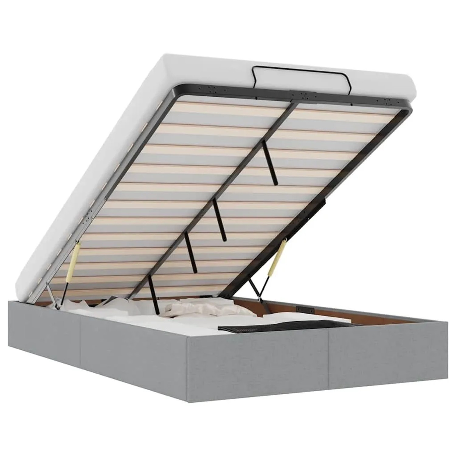 vidaXL Ottoman-Bett ohne Matratze Hellgrau 120x190 cm Stoff 3310861