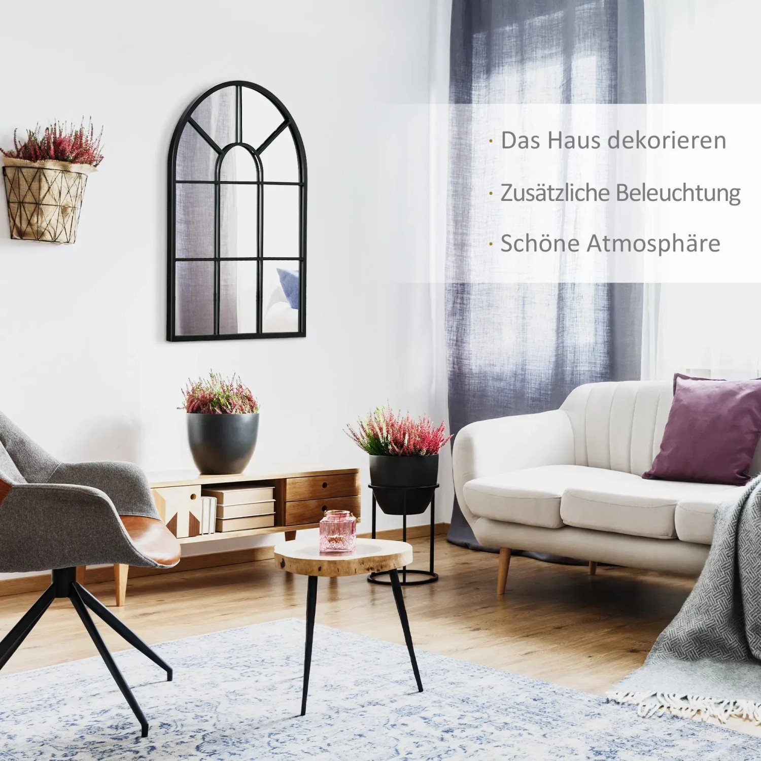 Fragix Ziva Staande passpiegel Boog 150x40 Zwart - Fragix