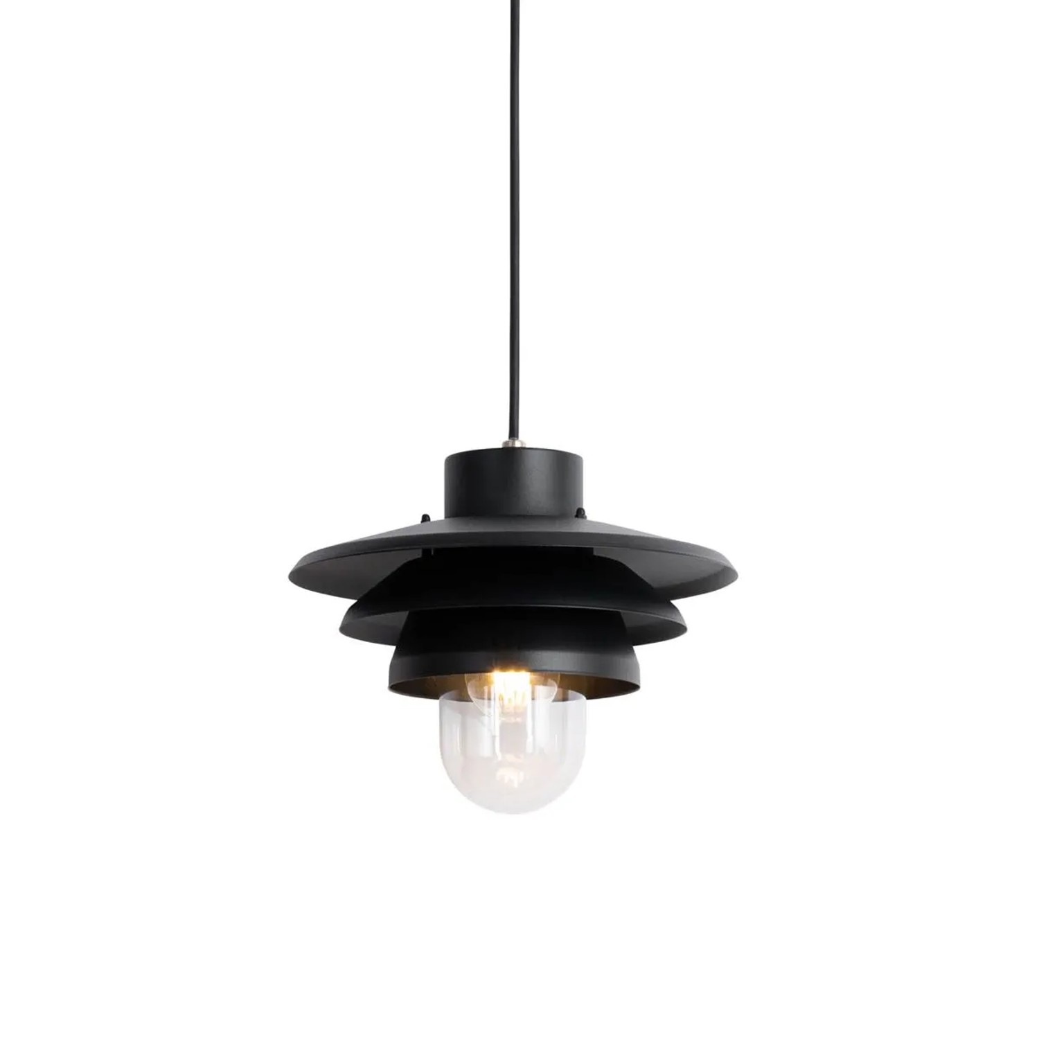 QAZQA Design-Außenpendelleuchte Schwarz IP44 Morty