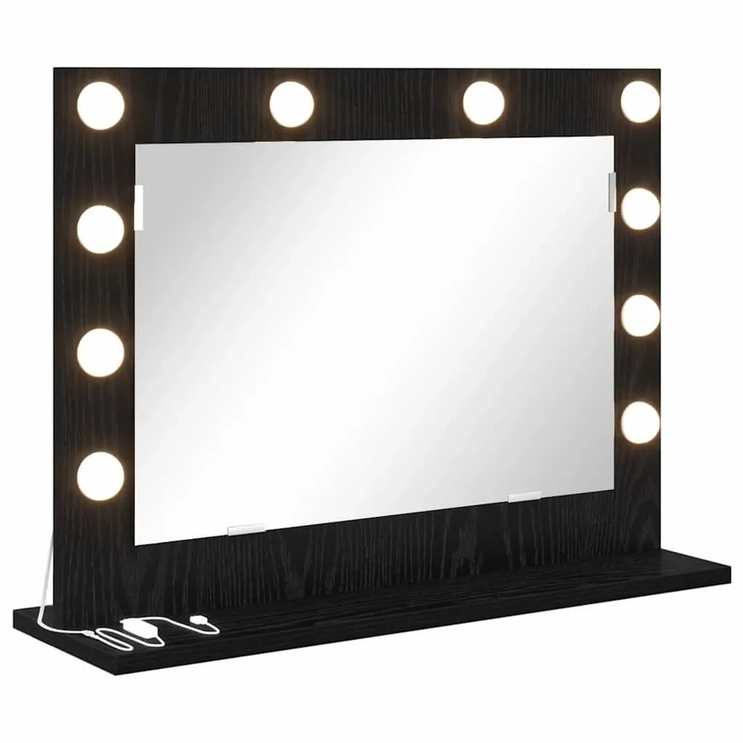 vidaXL Waschtischspiegel Schwarz Eichen-Optik 60 x 45 x 18 cm 868310