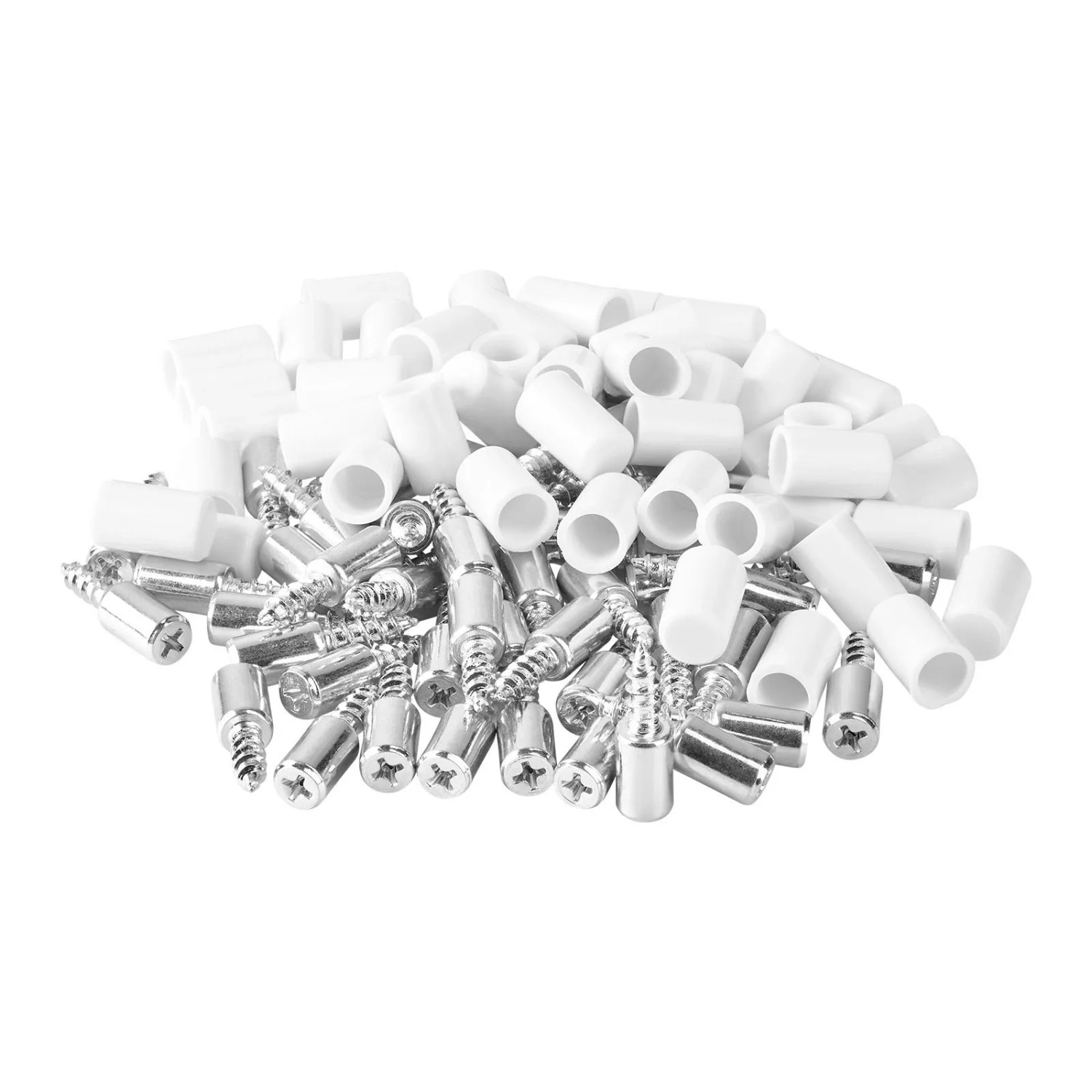 SOTECH 50 Stück Bodenträger Ø7,5 mm Zum Schrauben Stahl Verzinkt mit Kunststoffhülse Weiß