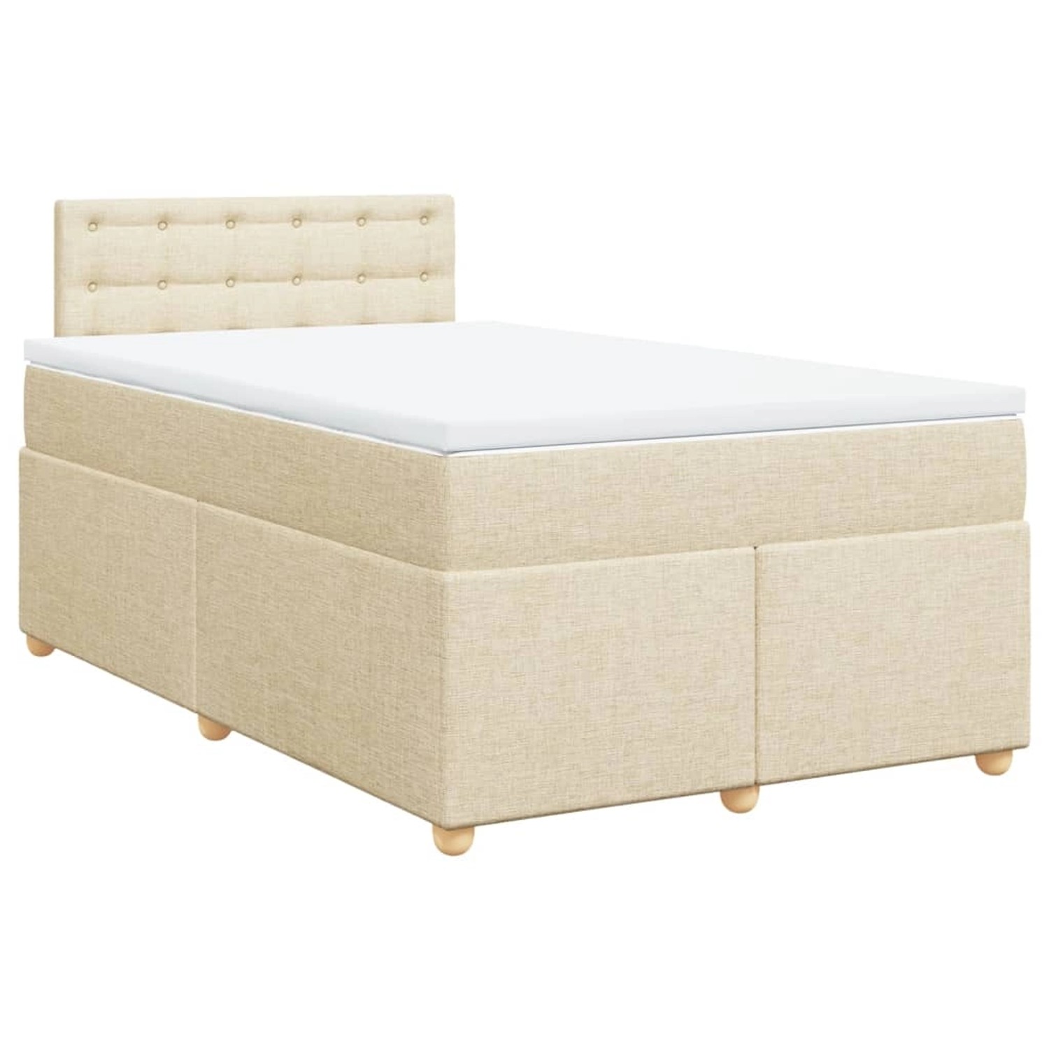 vidaXL Boxspringbett mit Matratze Creme 120x190 cm Stoff 3286638 günstig online kaufen