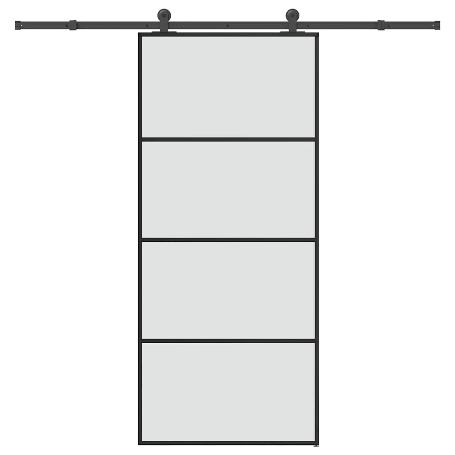 vidaXL Schiebetür mit Beschlag 90x205 cm ESG-Glas & Aluminium 3332872 günstig online kaufen