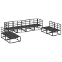 vidaXL Garten-Sofa-Set, 8-teilig, Schwarz, Aluminium. Modulares Lounge-Set für Garten und Terrasse.