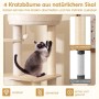 Costway Katzenmöbel Kletterbaum Katzenbaum mit Kratztonne Natur 143 cm_5