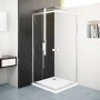 baliv Eckdusche DUK-90.10E, 77-90 cm, mit Chromrahmen. Flexibel verstellbare Duschkabine.