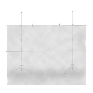 Transparenter Walimex Diffusor Stoff 3x3m auf Stativsystem. Erzeugt weiches Licht für Fotostudio & Hintergrund.