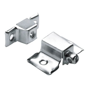 4er Set verzinkte Verbindungsbeschläge mit Spannschraube für Möbel.