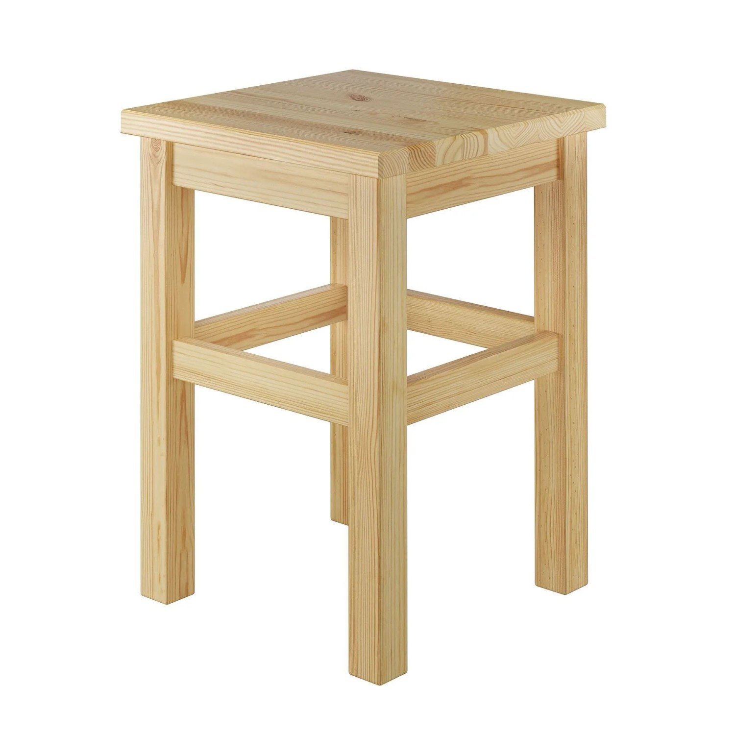 Erst-Holz Holzhocker Sitzhocker ohne Lehne in Kiefer Natur oder Weiß Kiefer