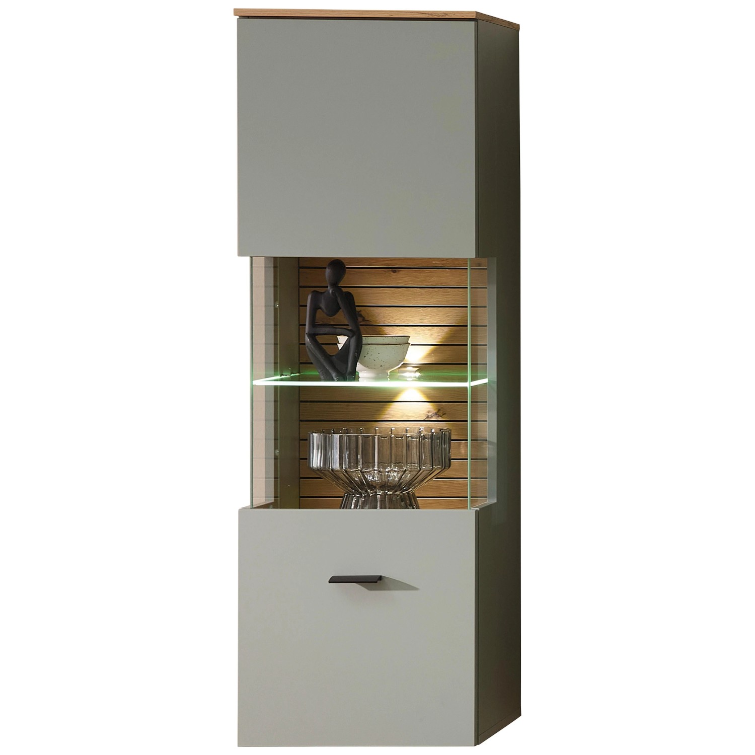 Premium Living Hängevitrine Memphis Grün/Eiche Artisan