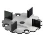 Schwarzes Fugenkreuz Pro 3 mm mit Bodenteller für Terrassendielen.