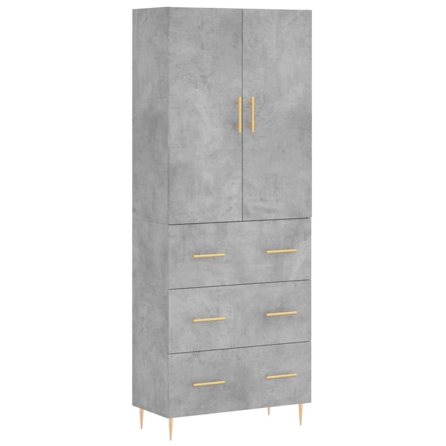 vidaXL Highboard Betongrau 69,5x34x180 cm Holzwerkstoff 3195839 günstig online kaufen