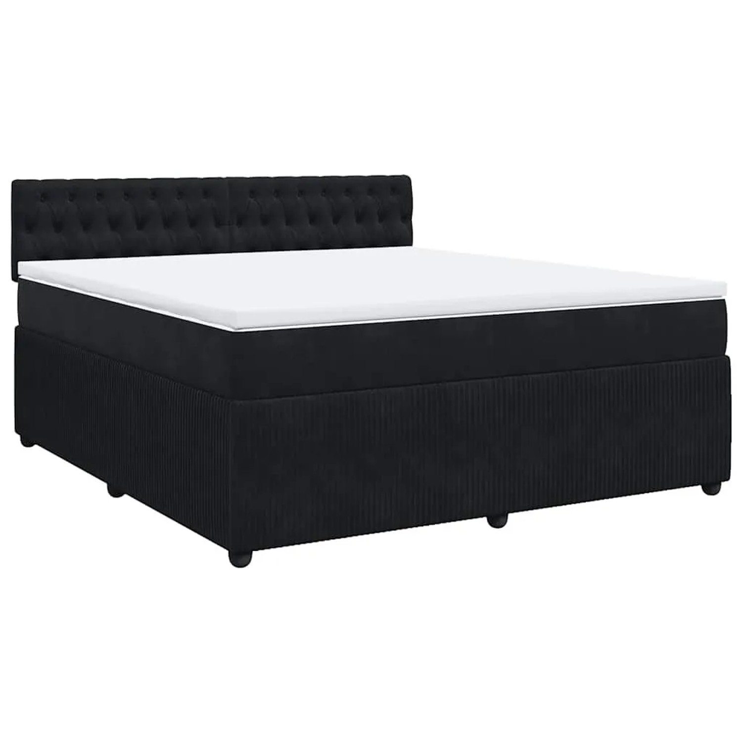 vidaXL Boxspringbett mit Matratze Schwarz 180x200 cm Samt 3287814 günstig online kaufen