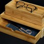 Wenko Box Terra Bambus braun mit Schublade und Brille, Aufbewahrungsbox für Bad.